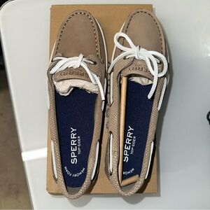 Sperry Coastfish 1-Eye Python Boat Shoes Women’s 6.5 M Memory Foam Tan